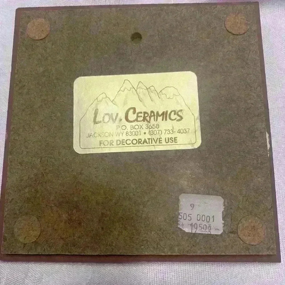 Lov Ceramics Jackson WY unique, vintage, howling at the Moon tile art wildlife - Picture 2 of 6